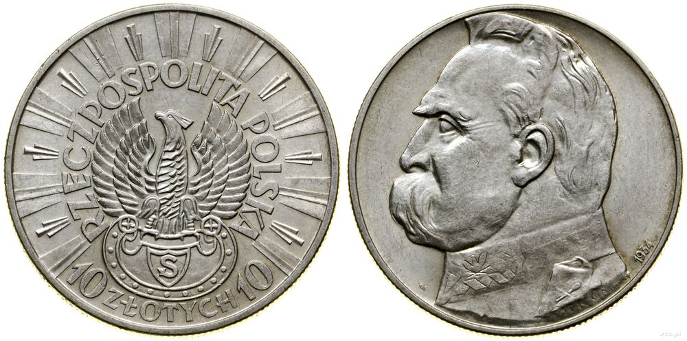 Polska, 10 złotych, 1934 S