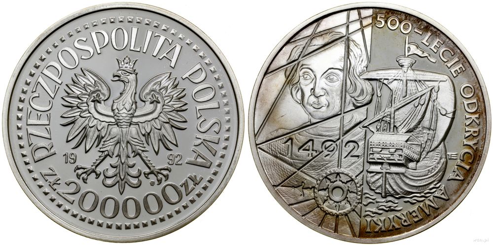 Polska, 200.000 złotych, 1992