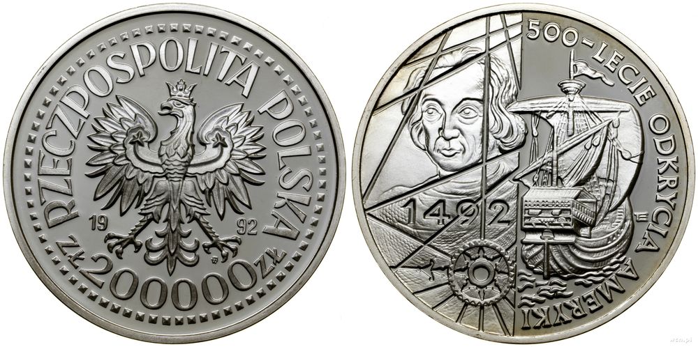 Polska, 200.000 złotych, 1992