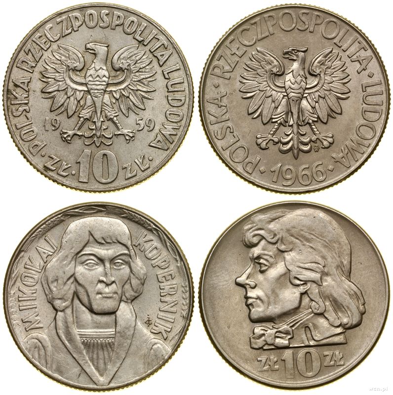 Polska, zestaw: 2 x 10 złotych, 1959 i 1966