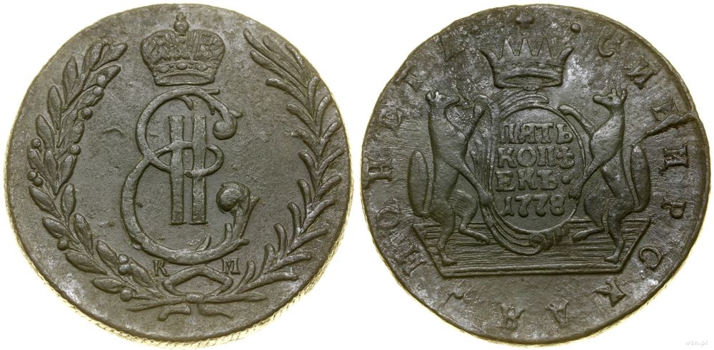 Rosja, 5 kopiejek, 1778 KM