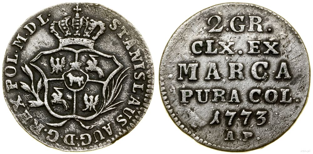Polska, półzłotek (2 grosze), 1773 AP