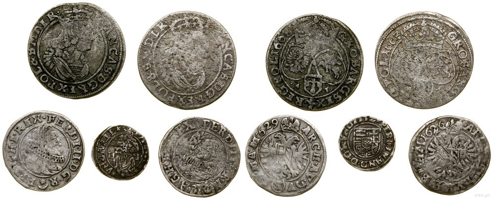 różne, zestaw 5 monet