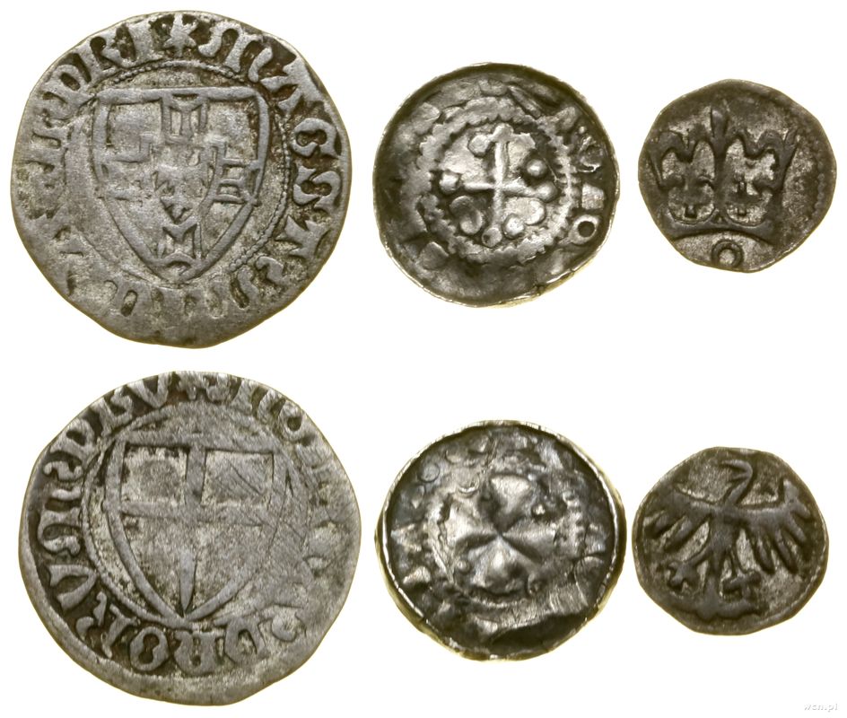Średniowiecze, zestaw 3 monet