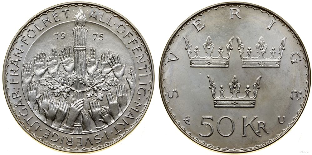 Szwecja, 50 koron, 1975