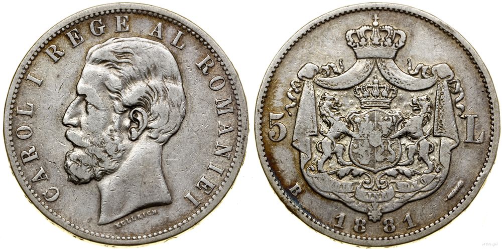 Rumunia, 5 lei, 1881 B
