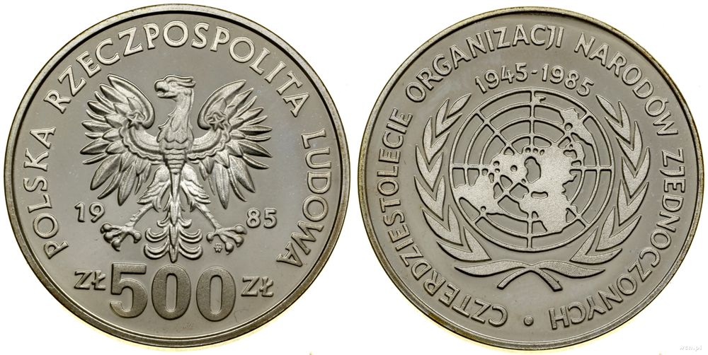 Polska, 500 złotych, 1985