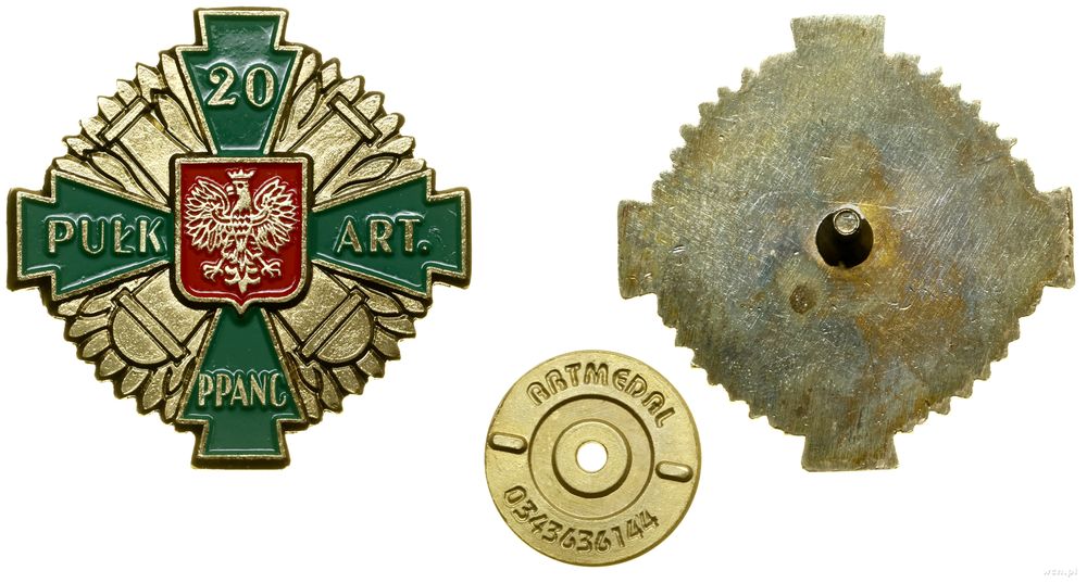 Polska, 20. Pułk Artylerii Przeciwpancernej – oficerska odznaka pamiątkowa