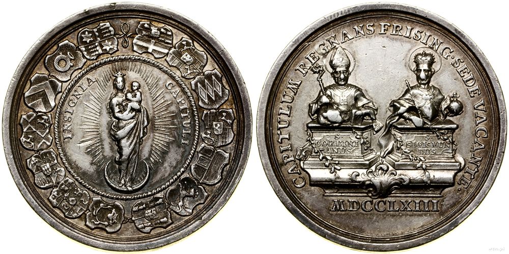 Niemcy, medal Sede Vacante wybity po śmierci biskupa Teodora von Bayern'a, 1763