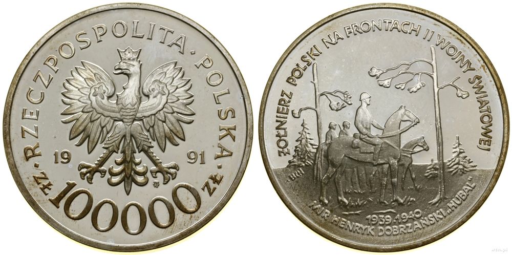 Polska, 100.000 złotych, 1991