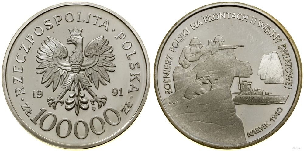 Polska, 100.000 złotych, 1991