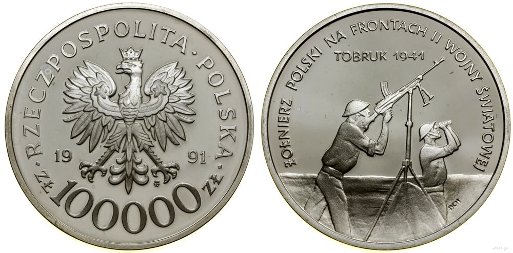 Polska, 100.000 złotych, 1991