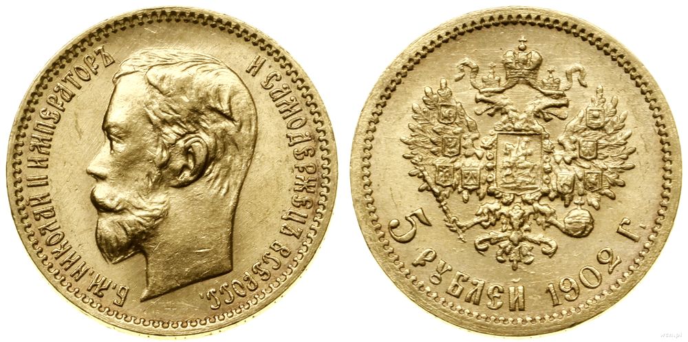 Rosja, 5 rubli, 1902 AP