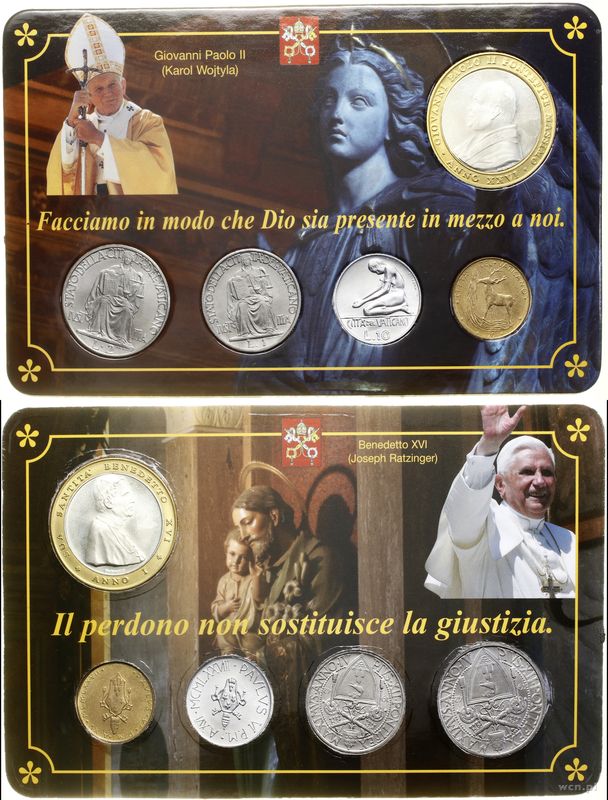 Watykan (Państwo Kościelne), zestaw monet papieskich