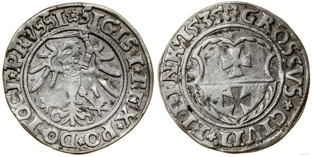 Polska, grosz, 1535