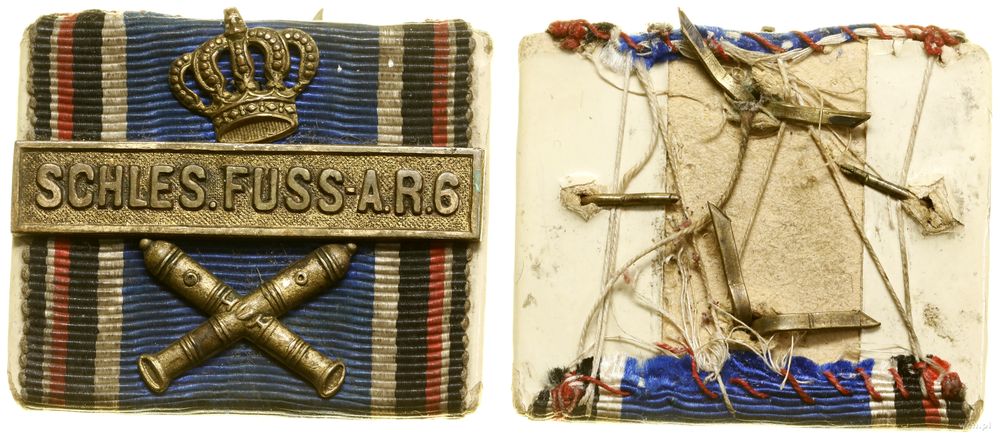 Śląsk, 6. Śląski Pułk Artylerii Pieszej – plakietka fantazyjna, XIX/XX w.