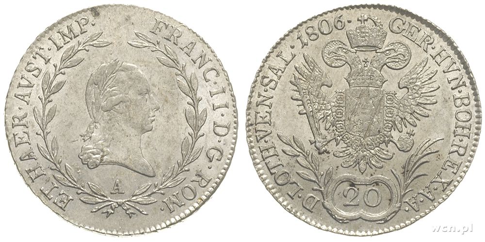 Austria, 20 krajcarów, 1806 / A
