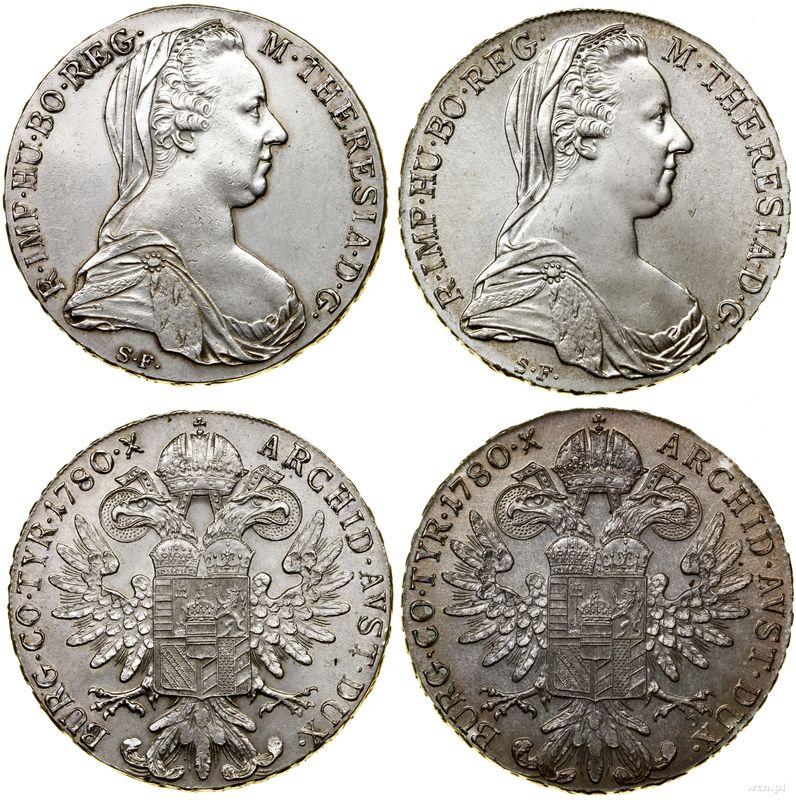 Austria, zestaw 2 x talar, 1780 - późniejsze bicia