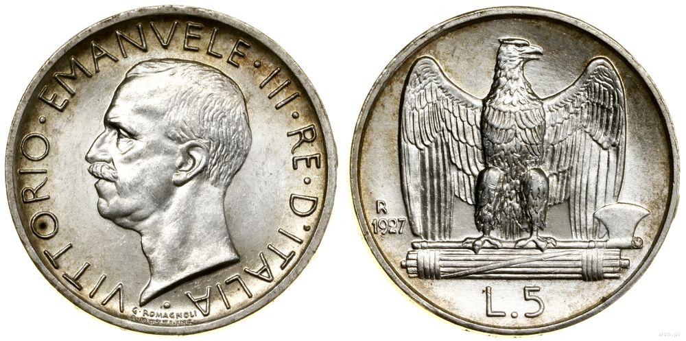 Włochy, 5 lirów, 1927 R