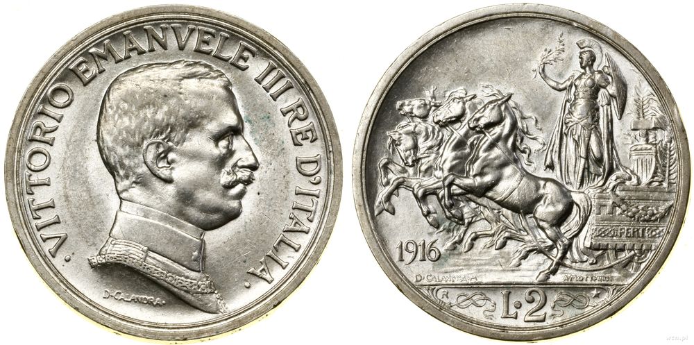 Włochy, 2 liry, 1916 R
