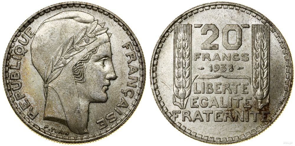 Francja, 20 franków, 1938