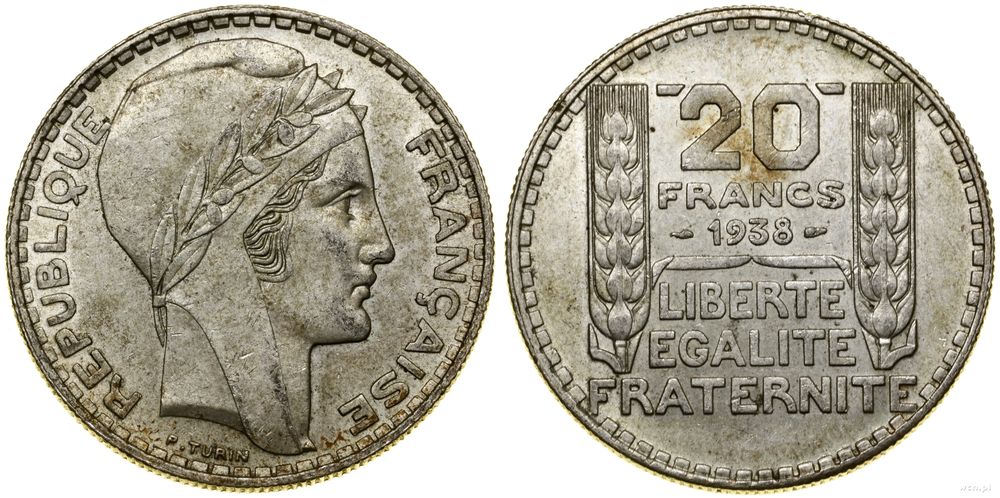 Francja, 20 franków, 1938