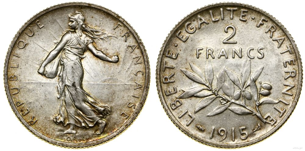 Francja, 2 franki, 1915
