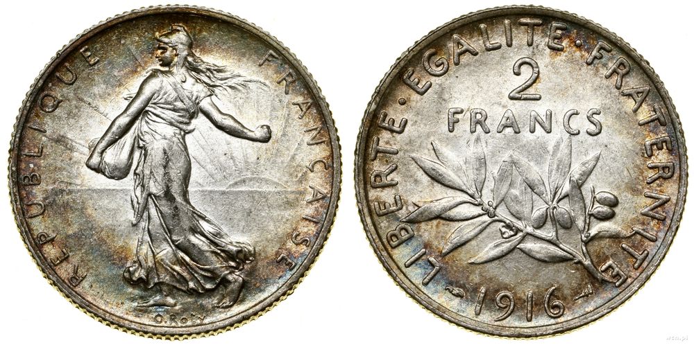 Francja, 2 franki, 1916