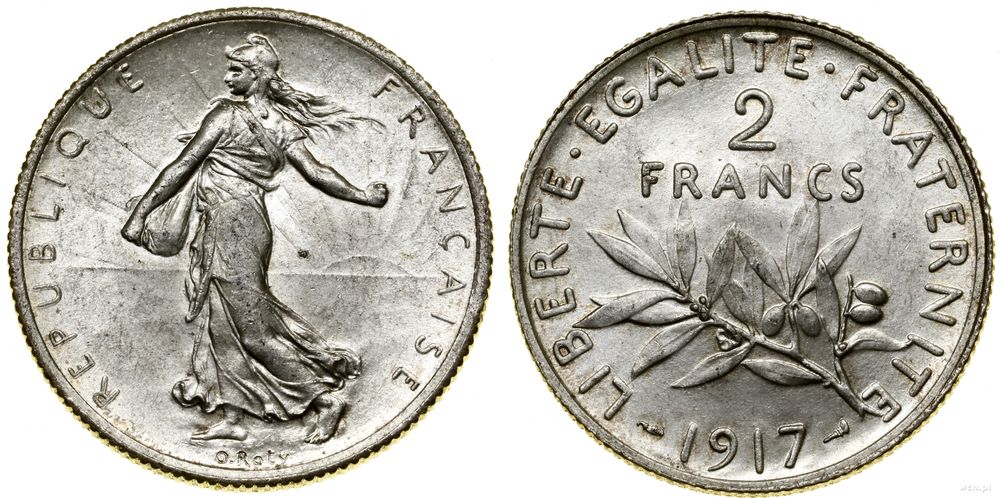 Francja, 2 franki, 1917