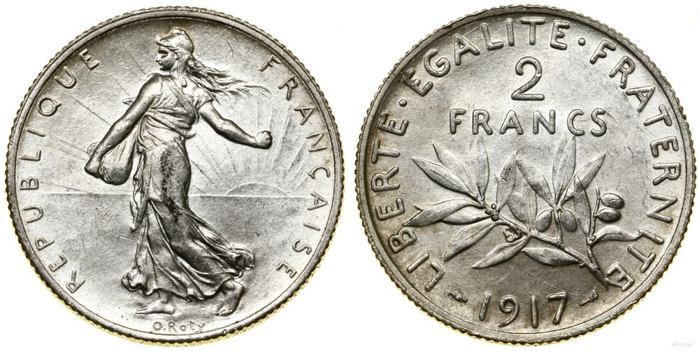 Francja, 2 franki, 1917