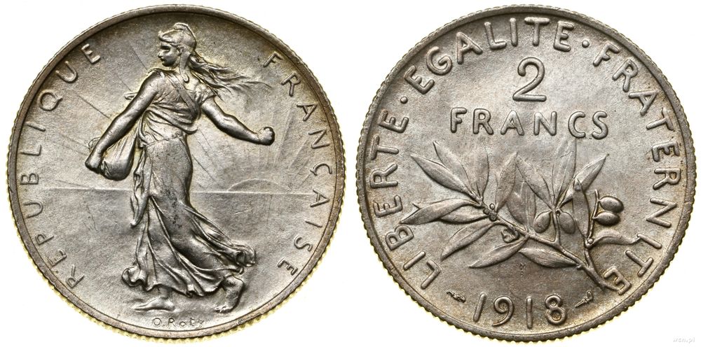Francja, 2 franki, 1918