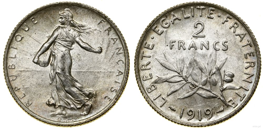 Francja, 2 franki, 1919