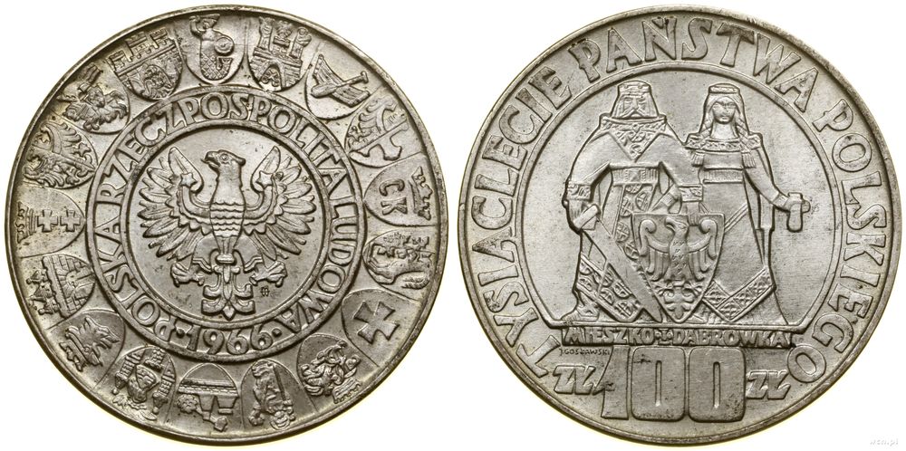 Polska, 100 złotych, 1966