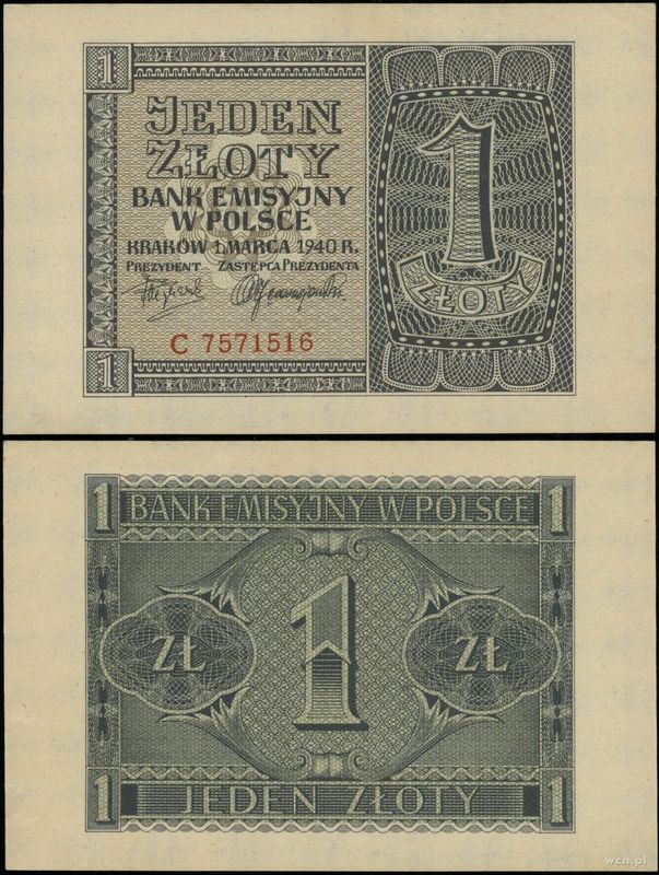 Polska, 1 złoty, 1.03.1940