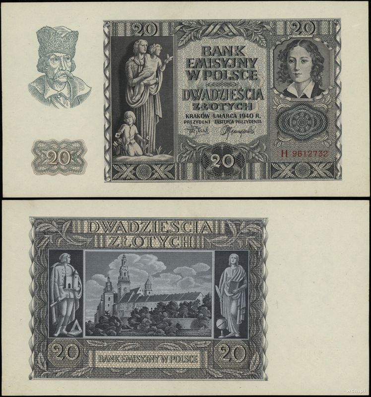 Polska, 20 złotych, 1.03.1940