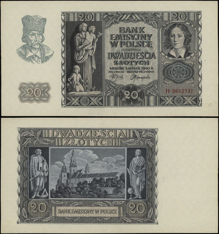 Polska, 20 złotych, 1.03.1940