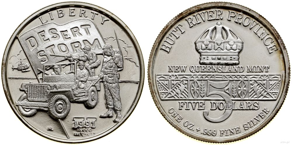 Stany Zjednoczone Ameryki (USA), 5 dolarów - moneta lokalna, 1991