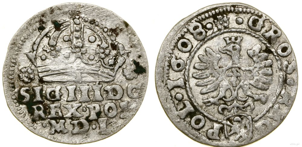 Polska, grosz, 1608