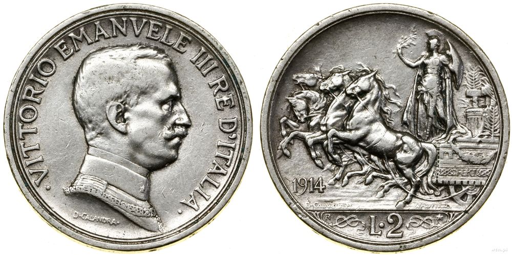 Włochy, 2 liry, 1914 R