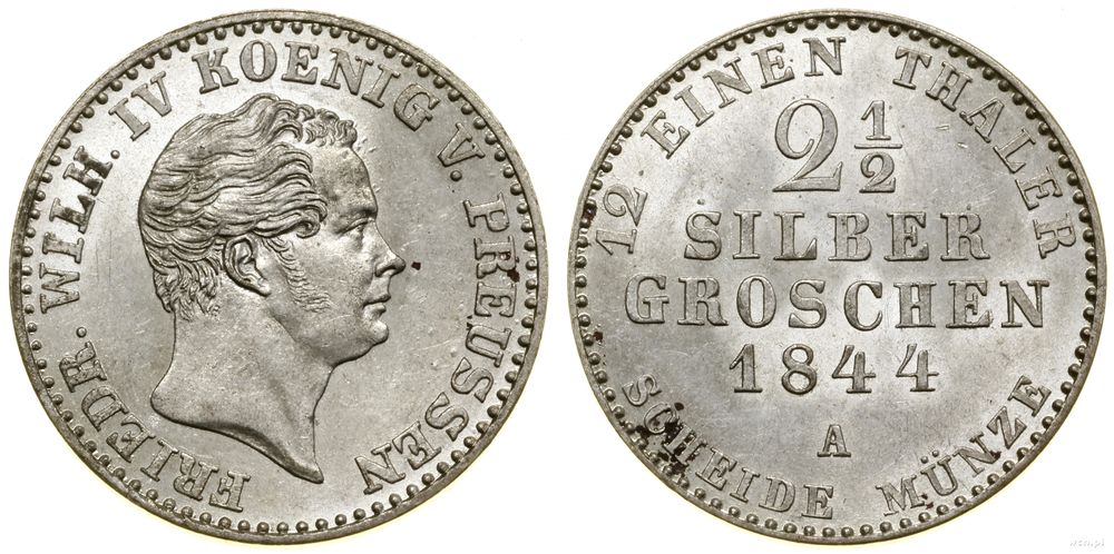 Niemcy, 2 1/2 grosza srebrnego, 1844 A