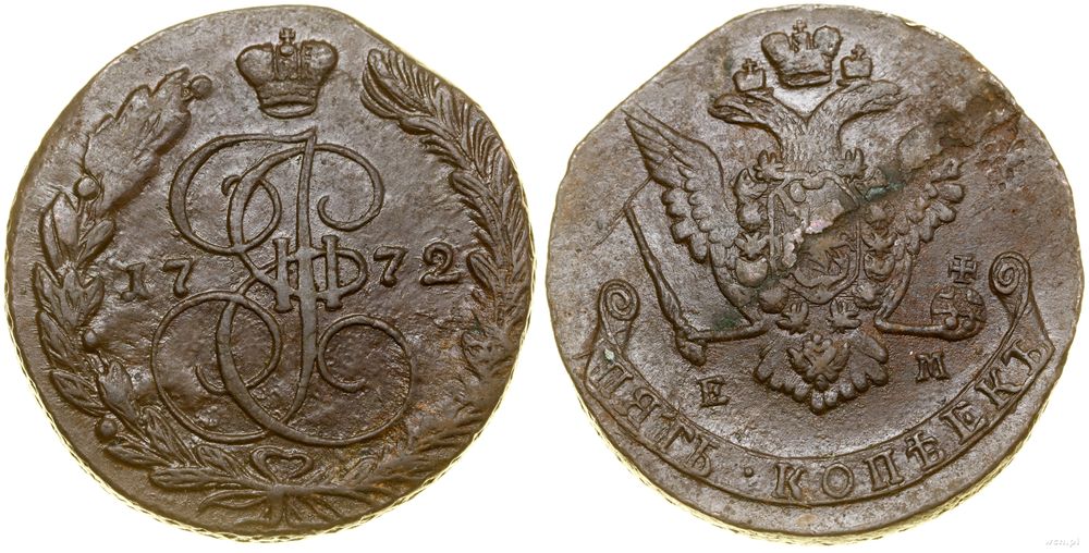 Rosja, 5 kopiejek, 1772 EM