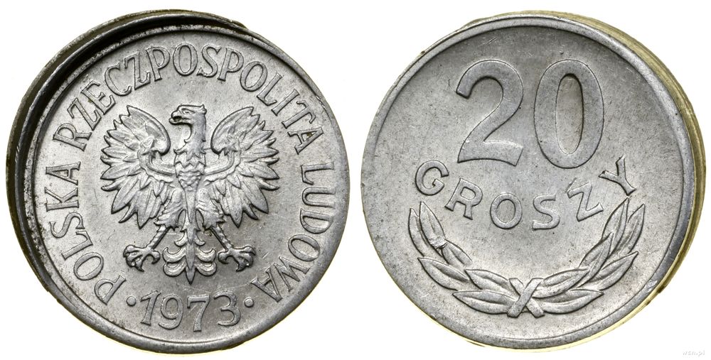 Polska, 20 groszy (destrukt), 1973