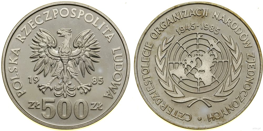 Polska, 500 złotych, 1985