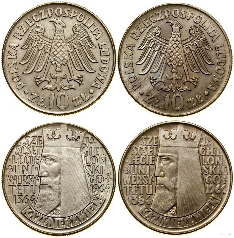 Polska, zestaw: 2 x 10 złotych, 1964