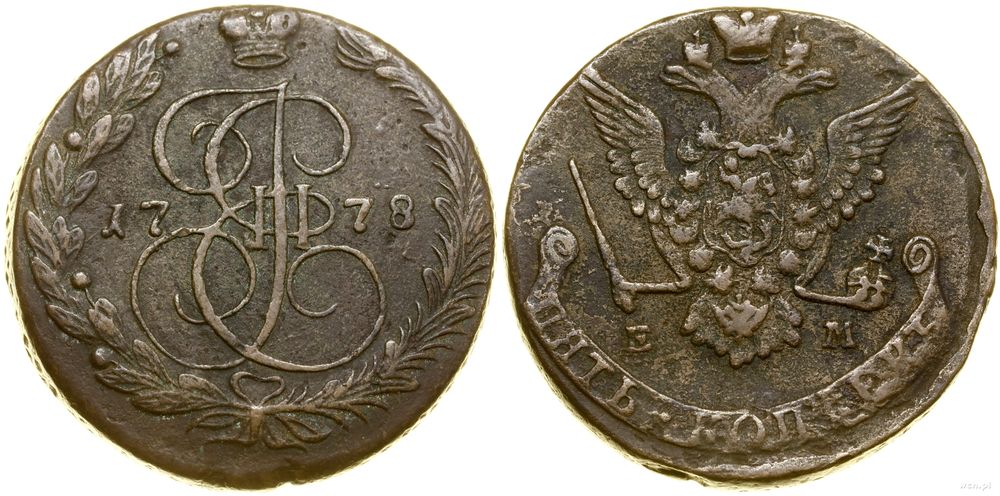 Rosja, 5 kopiejek, 1778 EM