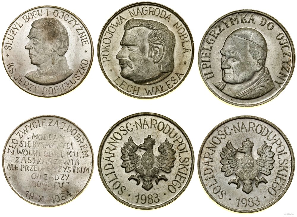 Polska, zestaw 3 medali, 1983–1984