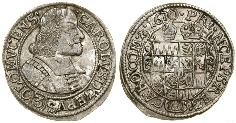 Austria, 3 krajcary, 1670