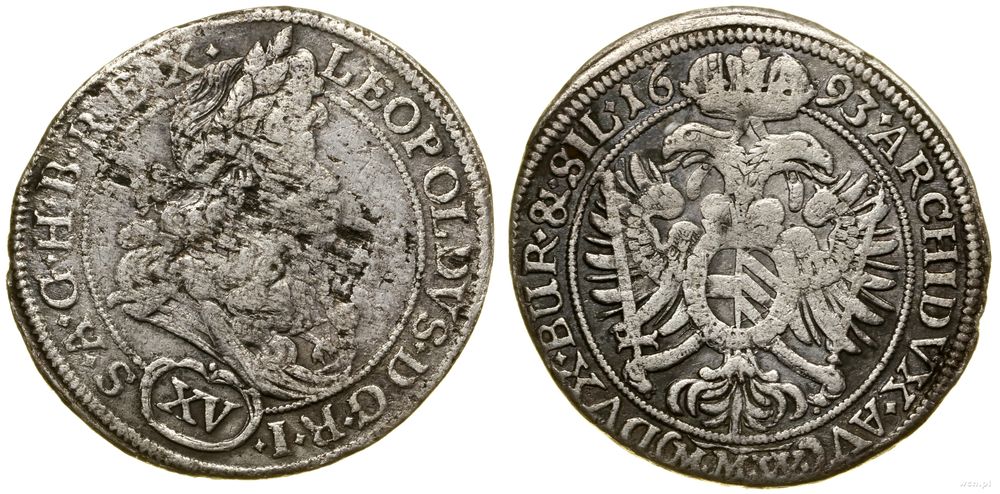 Śląsk, 15 krajcarów, 1693 MMW