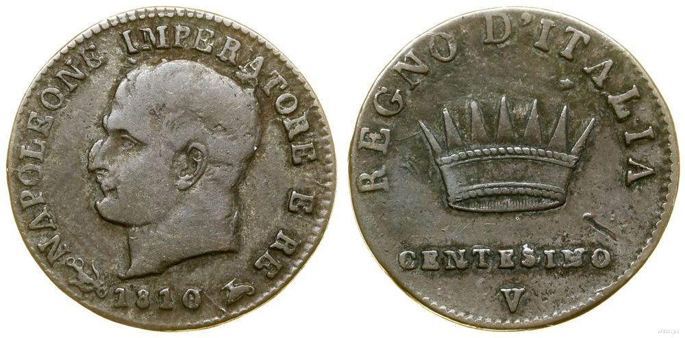 Włochy, centesimo, 1810 V