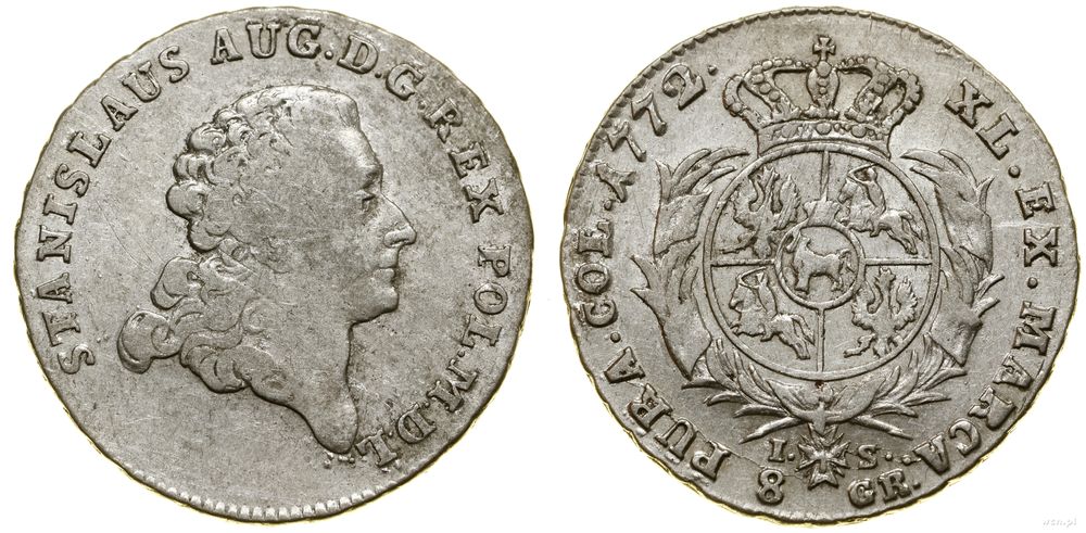 Polska, dwuzłotówka (8 groszy), 1772 IS